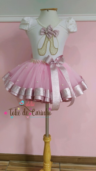 Fantasia tema Bailarina Luxo. Tamanho 1 ou 2 anos