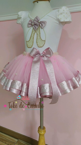 Fantasia tema Bailarina Luxo. Tamanho 1 ou 2 anos