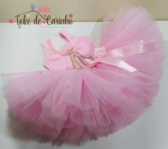 Fantasia Tema bailarina. Tamanho 1 até 3 Anos