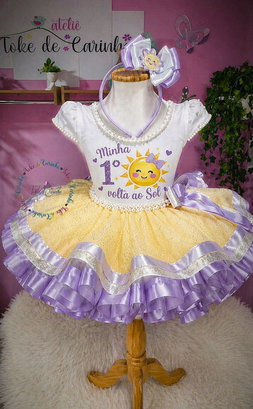 Fantasia Tema minha Primeira Volta ao Sol. Tamanho 1 Ano.