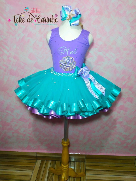 Fantasia Tutu Sereia Luxo . Tamanho 1 ou 2 ..