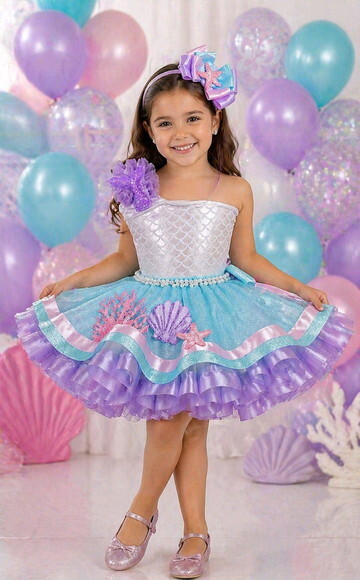 Fantasia Tutu Sereia Luxo . Tamanho 7 até 10 Anos.