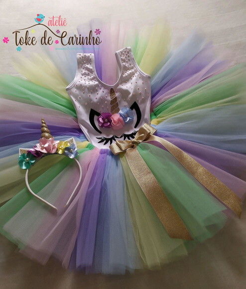 Fantasia Unicórnio. Tamanho 4 ou 6.