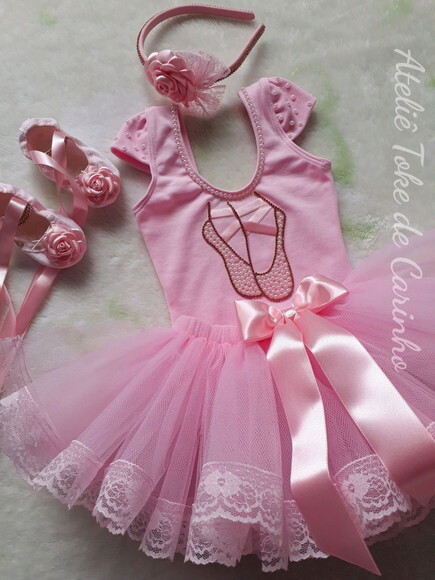Fantasia/look bailarina com 5 Peças. Tamanho 1 ou 2 Anos.