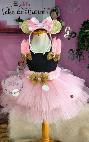 Fantasia/look Minnie Luxo . Tamanho 3 a 6 Anos.
