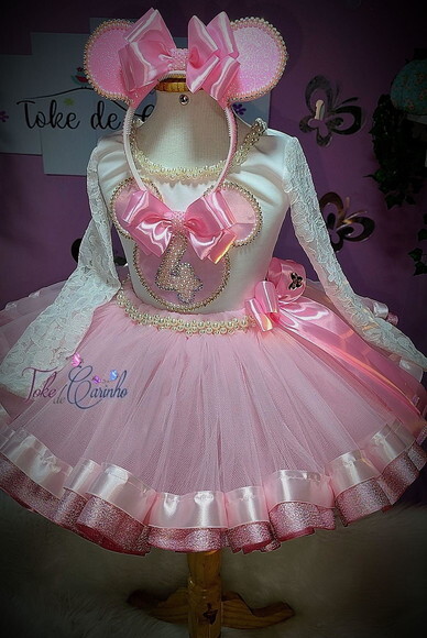 Fantasia/look Minnie Luxo . Tamanho 3 a 6 Anos.