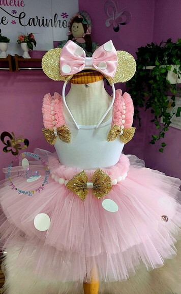 Fantasia/look Tema minnie . Tamanho 3 a 6 Anos.