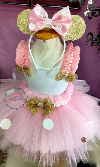 Fantasia/look Tema minnie . Tamanho 3 a 6 Anos.