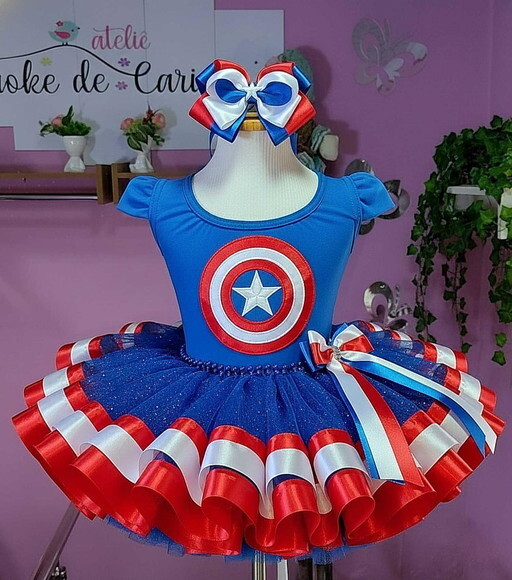 Figurino/fantasia Tema capitão América. Tamanho 3 até Anos
