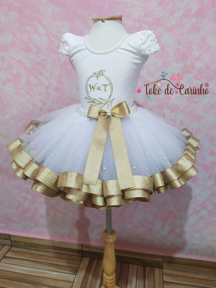 Look daminha de Honra Luxo. Tamanho 1 ou 2 Anos.