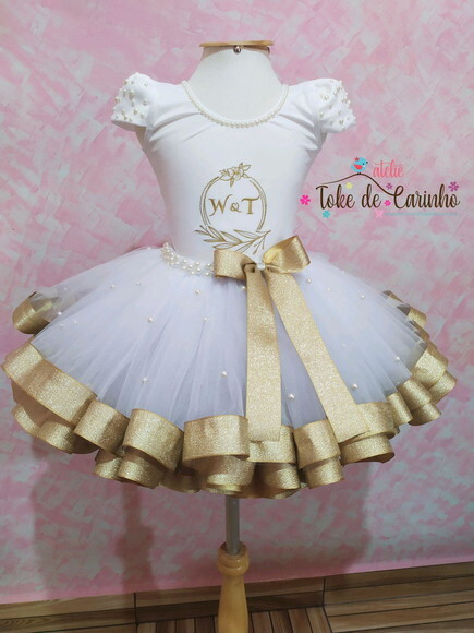 Look daminha de Honra Luxo. Tamanho 1 ou 2 Anos.