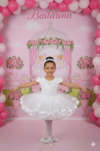 Look jardim da Bailarina Luxo. Tamanho 3 a 6 Anos.