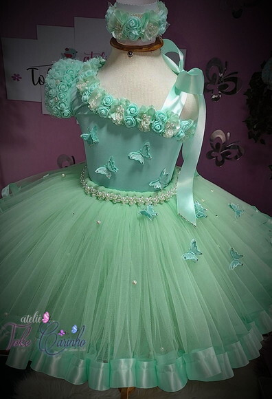 Look jardim da Bailarina Luxo. Tamanho 3 a 6 Anos.
