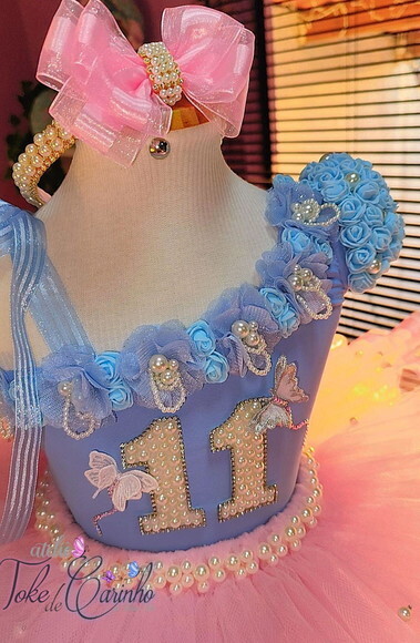 Look jardim da Bailarina Luxo. Tamanho 3 a 6 Anos.