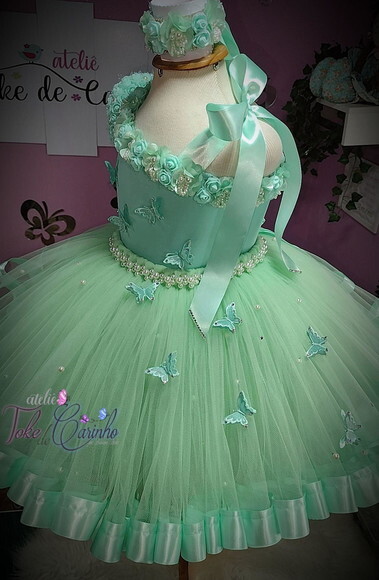 Look jardim da Bailarina Luxo. Tamanho 3 a 6 Anos.