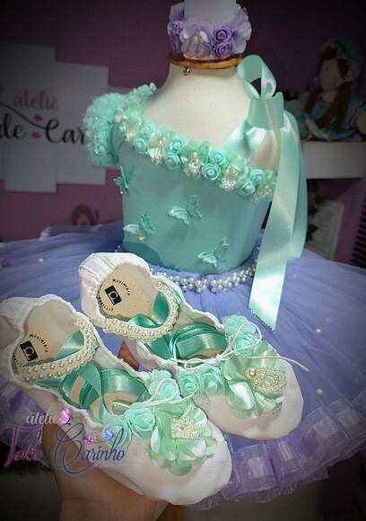 Look jardim da Bailarina Luxo. Tamanho 3 a 6 Anos.