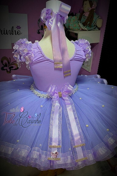 Look jardim da Bailarina Luxo. Tamanho 3 a 6 Anos.