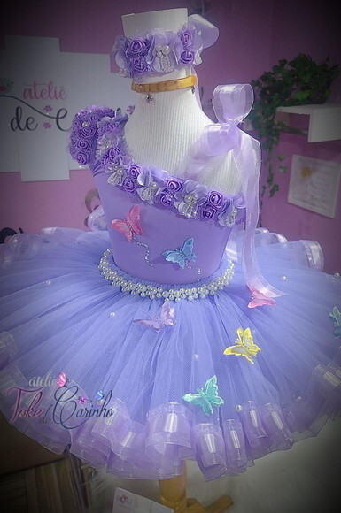 Look jardim da Bailarina Luxo. Tamanho 3 a 6 Anos.