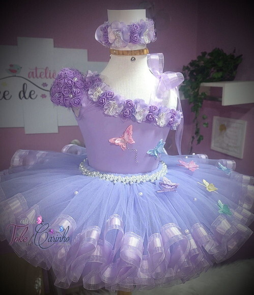Look jardim da Bailarina Luxo. Tamanho 7 a 10 Anos.