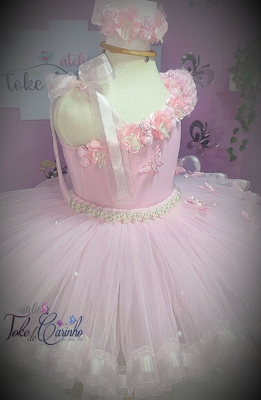 Look jardim da Bailarina Luxo. Tamanho 7 a 10 Anos.