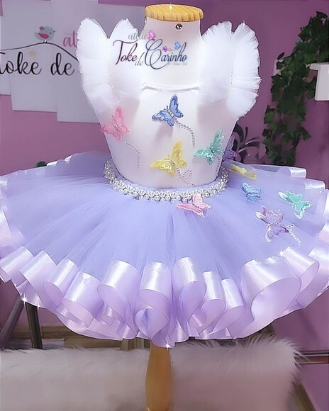 Look jardim Encantado/borboletas. Tamanho 4 ou 6 Anos.