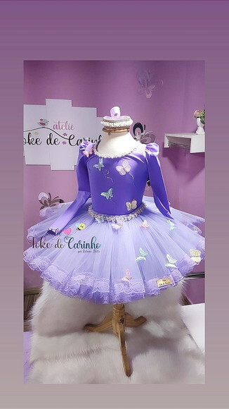 Look jardim Encantado/borboletas. Tamanho 4 ou 6 Anos.