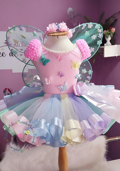 Look jardim Encantado/fada . Tamanho 4 ou 6 Anos.
