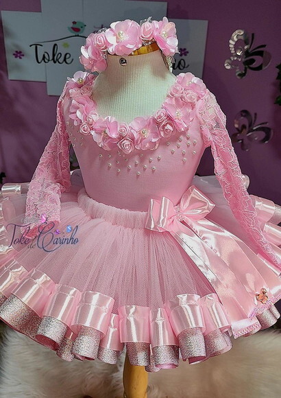 Look Bailarina Luxo Completa 4 Peças. Tamanho 3 até 6 Anos.
