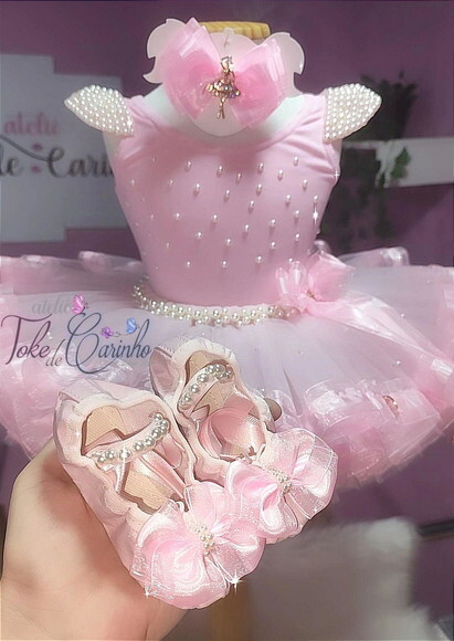 Look Bailarina Luxo Completa 5 Peças. Tamanho 3 até 6 Anos.