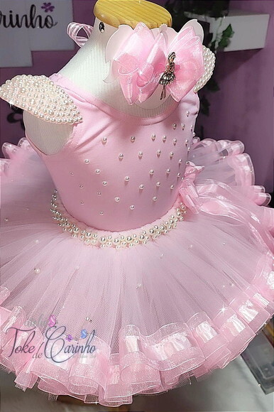 Look Bailarina Luxo Completa 5 Peças. Tamanho 3 até 6 Anos.