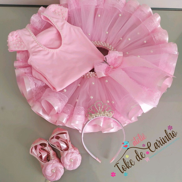 Look Bailarina Princesa Luxo. Tamanho 1 ou 2 Anos..