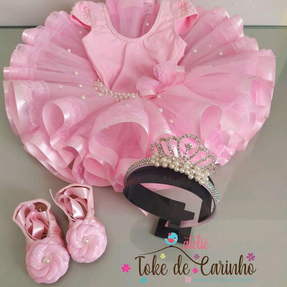 Look Bailarina Princesa Luxo. Tamanho 1 ou 2 Anos..