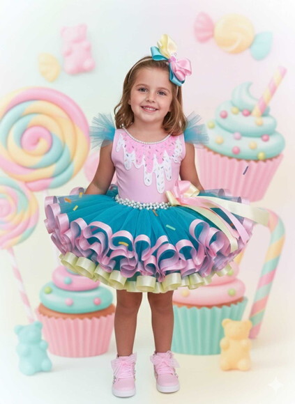 Look Fantasia Tema doces Com Tênis. Tamanho 1 Ou 2.