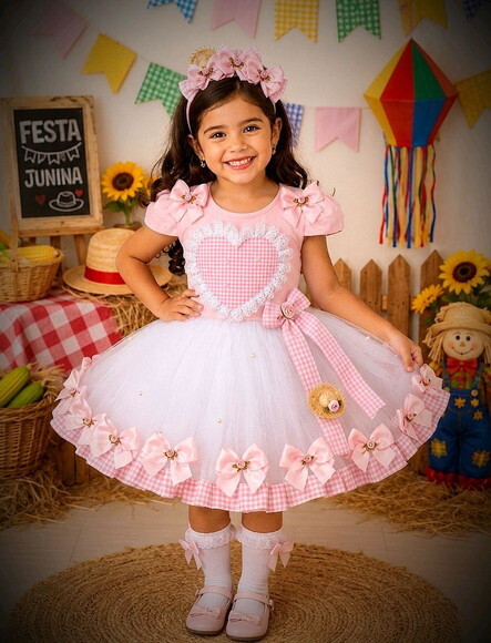 Look Festa Junina. Tamanho 3 até 6 Anos.