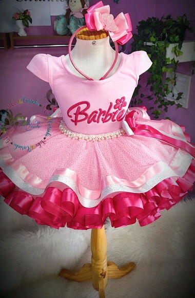 Look Festa Tema barbie Luxo. Tamanho 7 até 10.