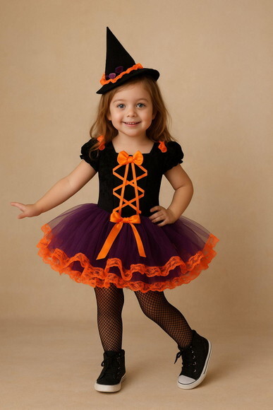 Look Heloween/bruxinha .tamanho 4 ou 6 Anos.