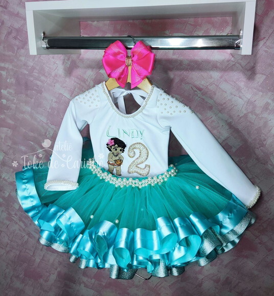 Look infantil tema Moana. Tamanho 1 ou 2 anos