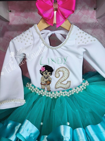 Look infantil tema Moana. Tamanho 1 ou 2 anos