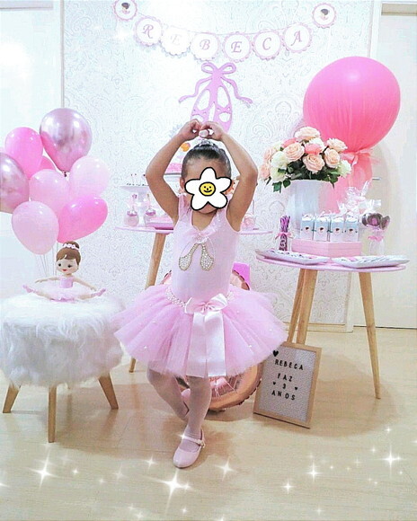 Look Tema bailarina. Tamanho 4 ou 6 Anos