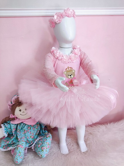 Look tema Ursinha Princesa . Tamanho 1 ou 2 anos. .