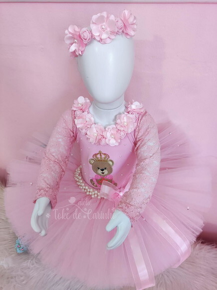 Look tema Ursinha Princesa . Tamanho 1 ou 2 anos. .