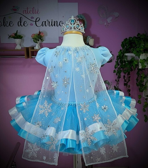 Look/fantasia elsa Frozen . Tamanho 3 até 6 Anos.