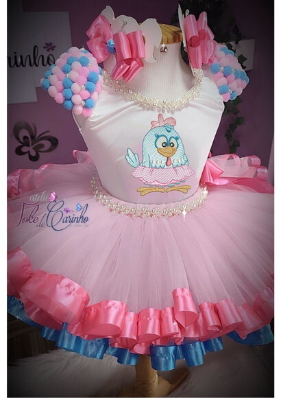 Look/fantasia galinha Pintadinha. Tamanho 1 ou 2 Anos.