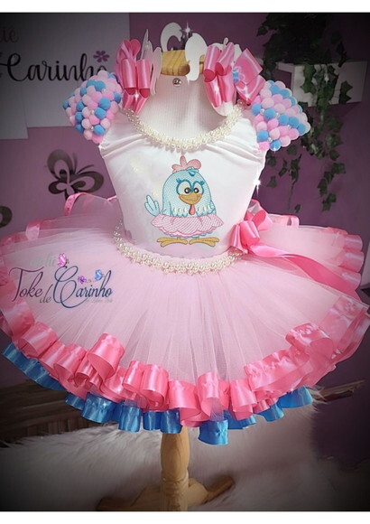 Look/fantasia galinha Pintadinha. Tamanho 1 ou 2 Anos.