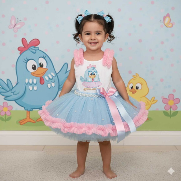 Look/fantasia galinha Pintadinha. Tamanho 1 ou 2 Anos.