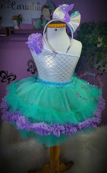 Look/fantasia sereia Luxo . Tamanho 3 até 6 Anos.