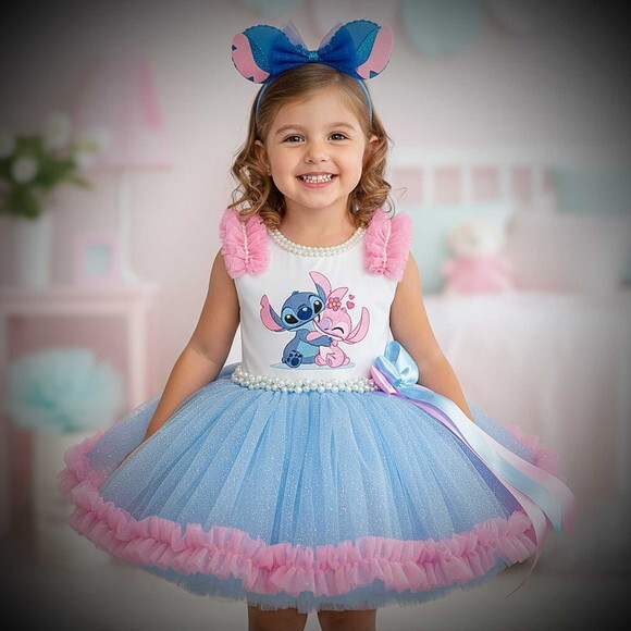 Look/fantasia stitch. Tamanho 3 até 6 Anos.