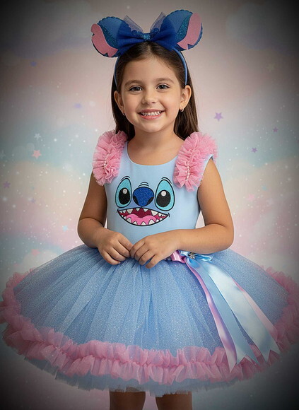 Look/fantasia stitch. Tamanho 3 até 6 Anos.