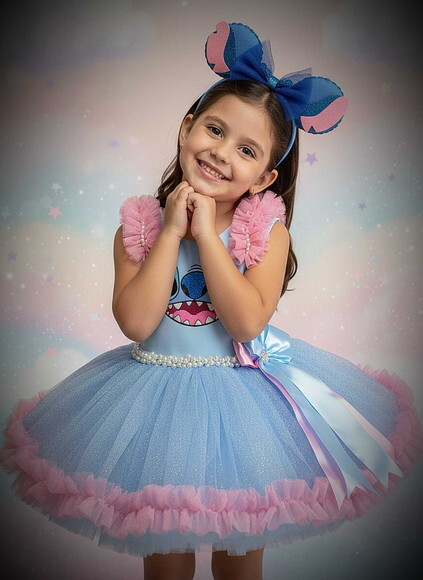 Look/fantasia stitch. Tamanho 3 até 6 Anos.