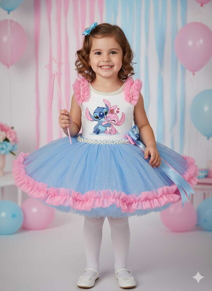 Look/fantasia stitch. Tamanho 3 até 6 Anos.